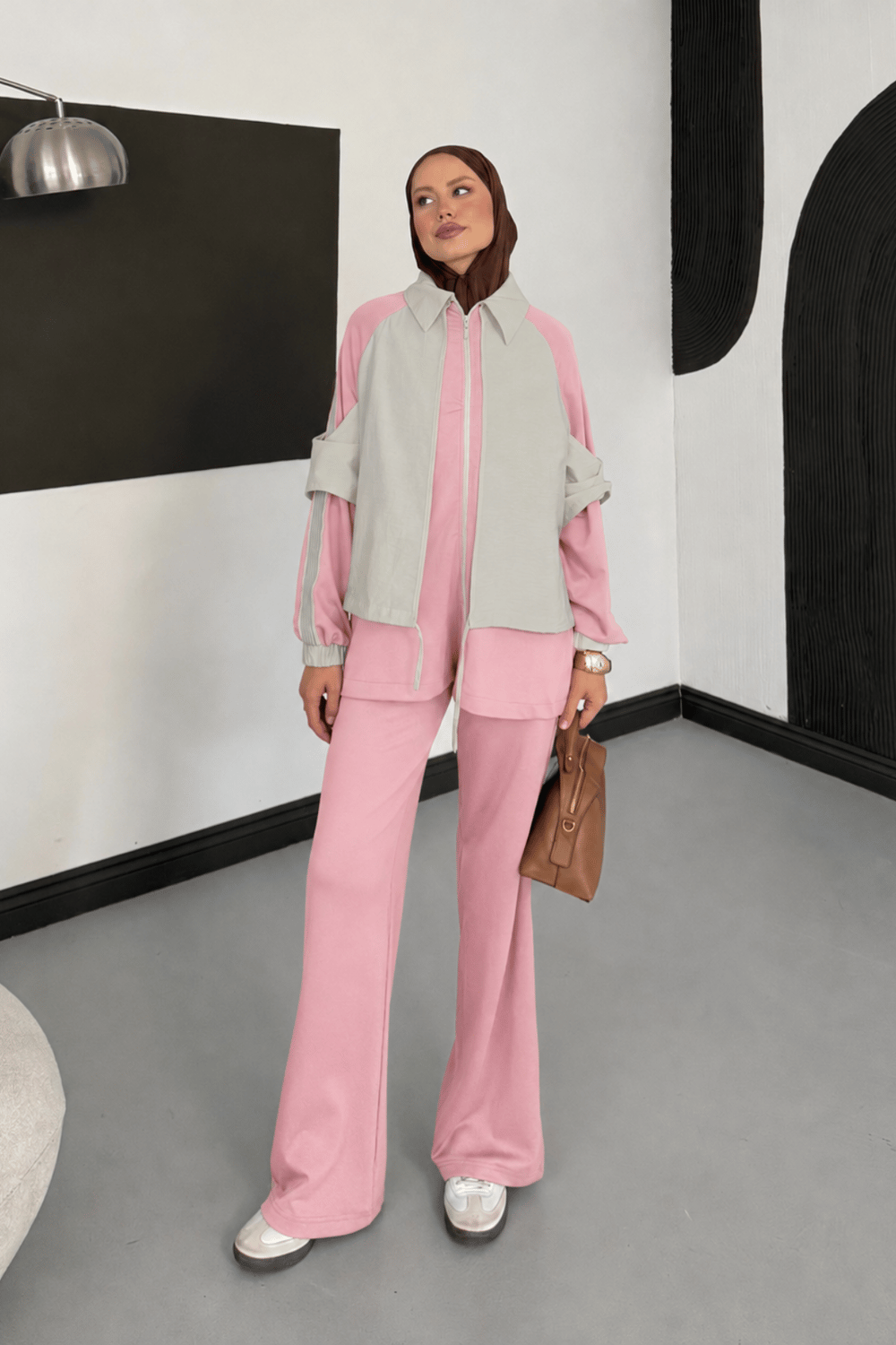 Riva İkli Eşofman Takım - Pembe