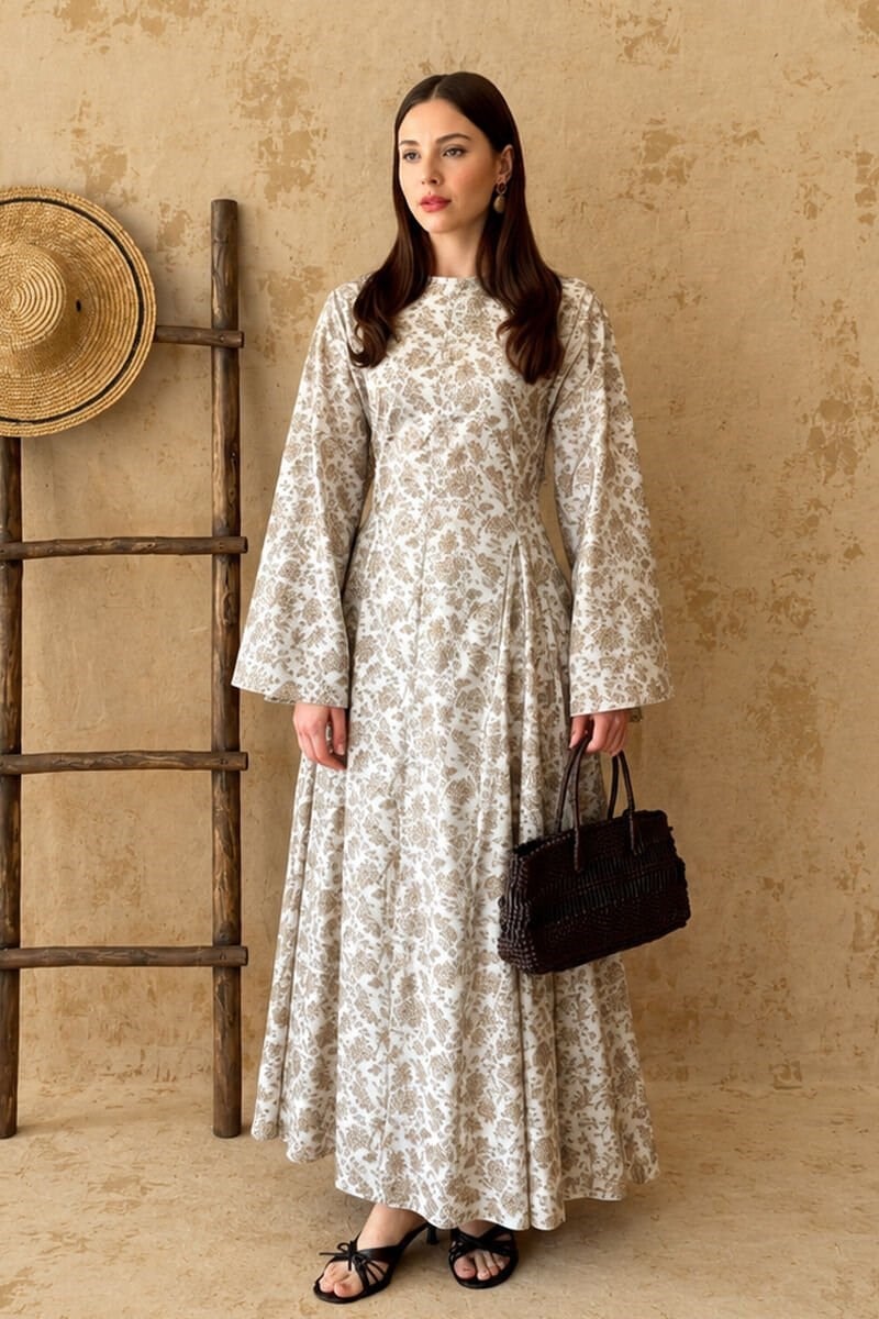 Ahsen Çiçeği Volümlü Elbise