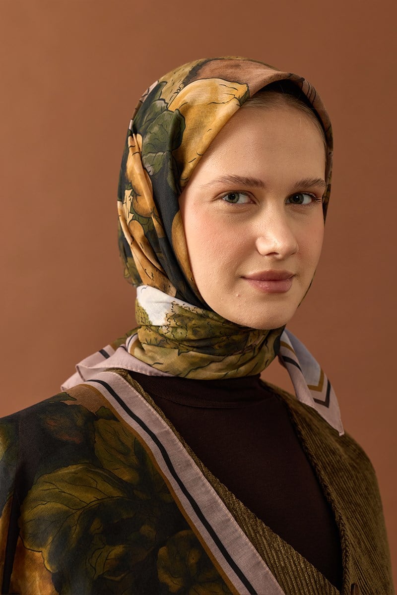 Ayva Masalı Pamuk Eşarp