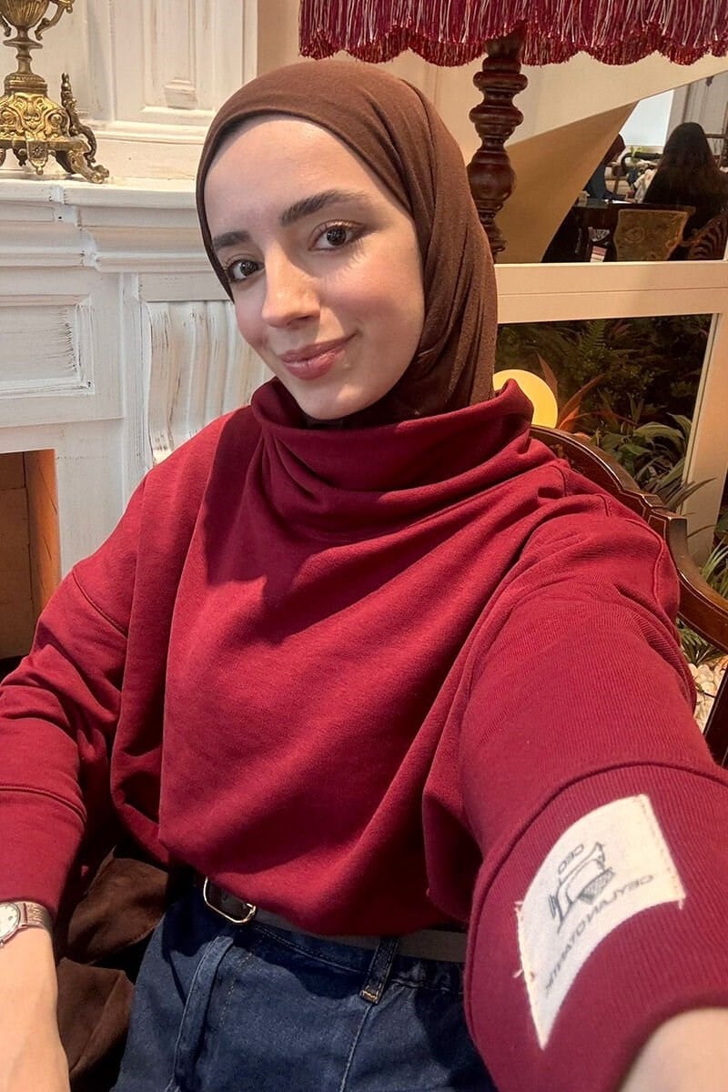 Bordo Dik Yaka Kışlık Bluz / handeccinarr