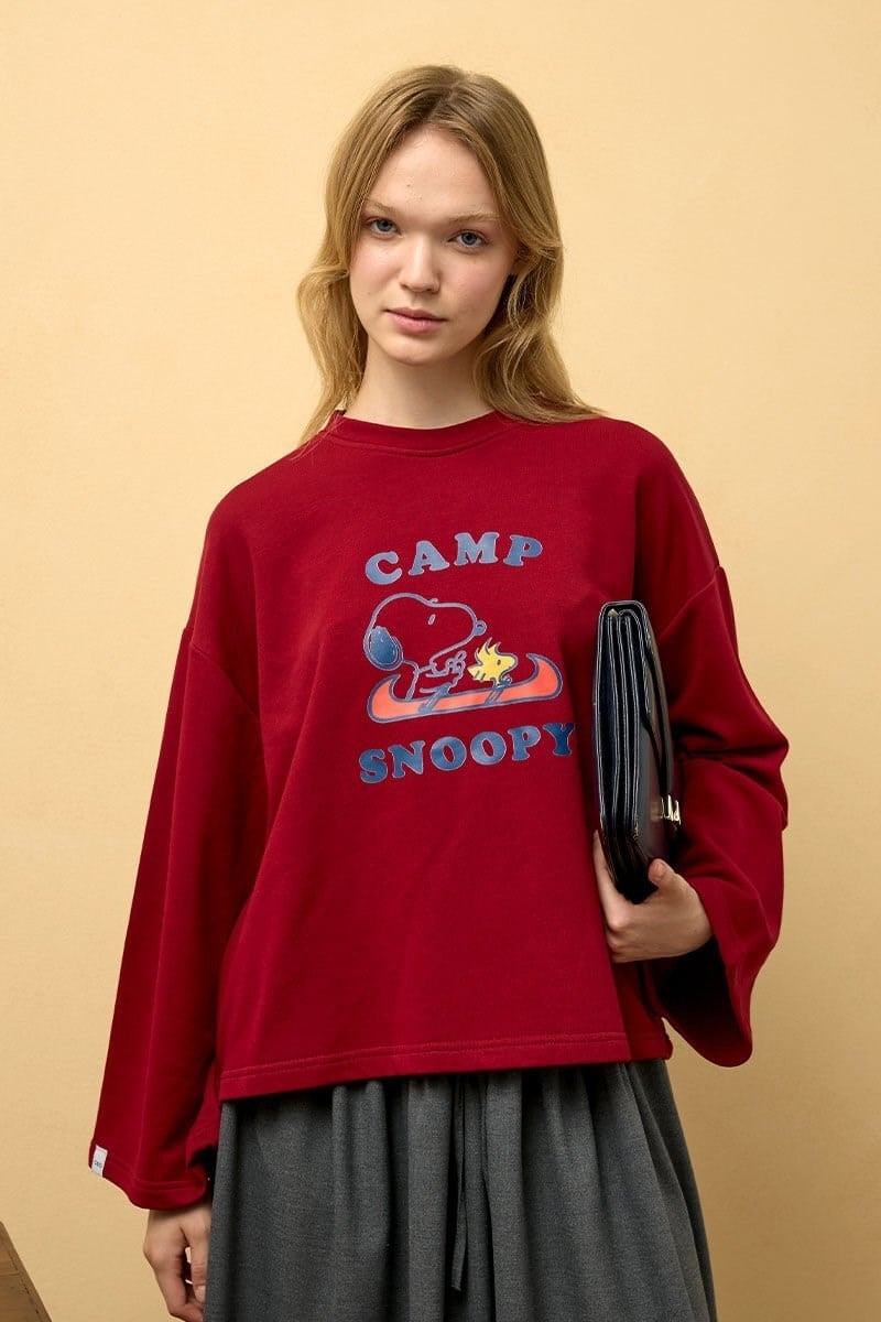 Bordo Snoopy Baskılı 3 ip Body