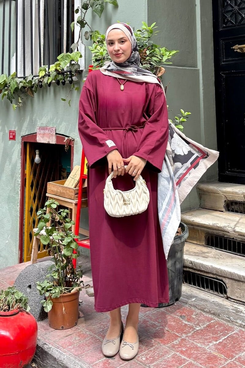 Bordo Süprem Basic Elbise