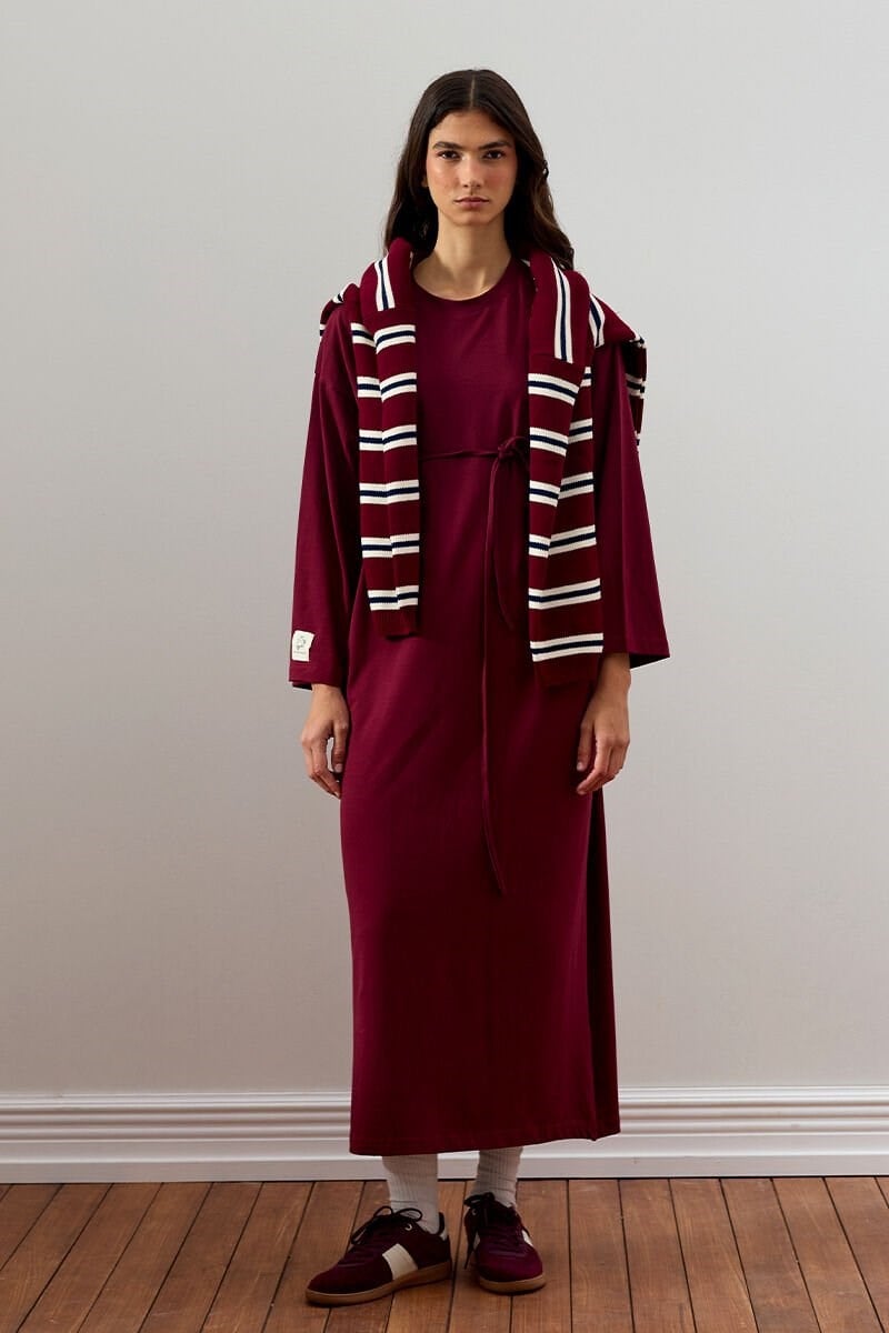 Bordo Süprem Basic Elbise