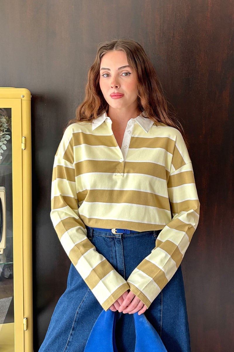 Çizgili Polo Yaka Body-ML