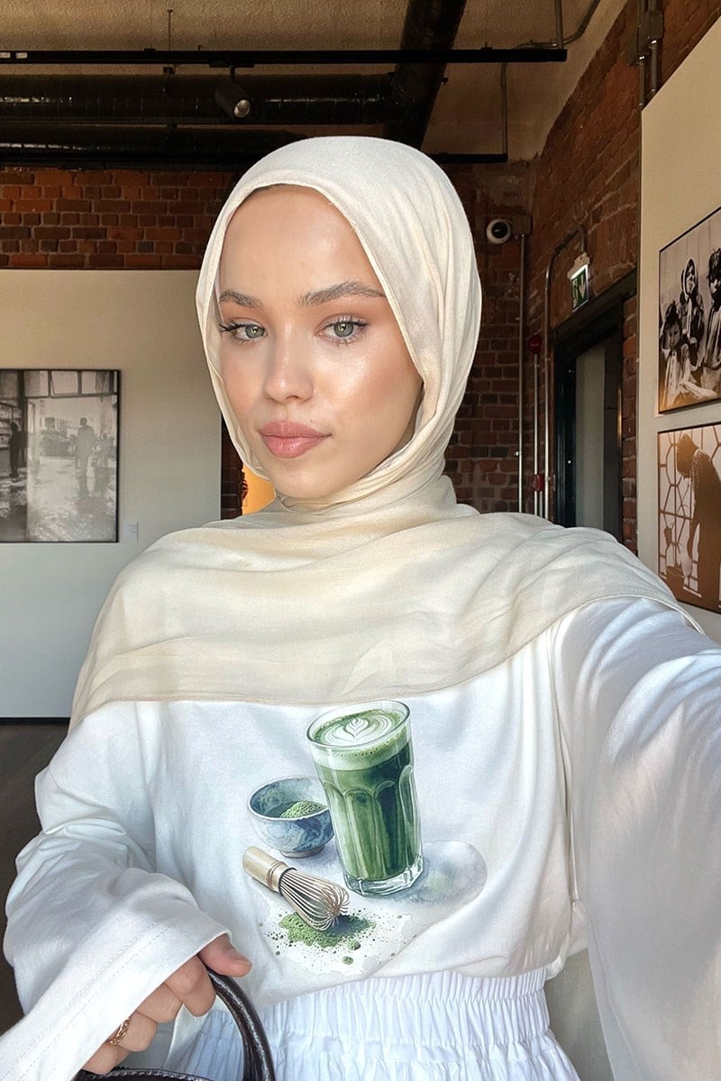Ekru Matcha Baskılı Body