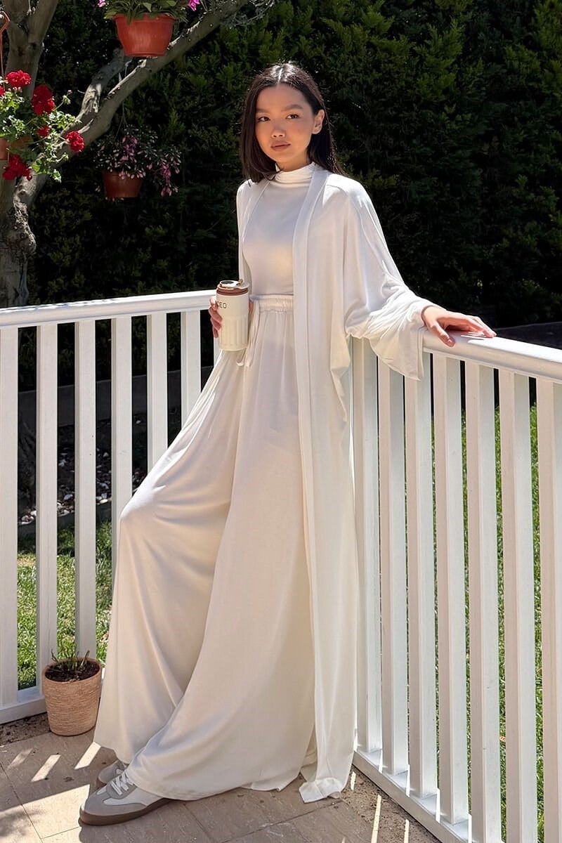 Ekru Viskon Kimono