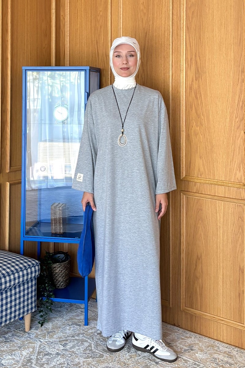 Gri Süprem Basic Elbise