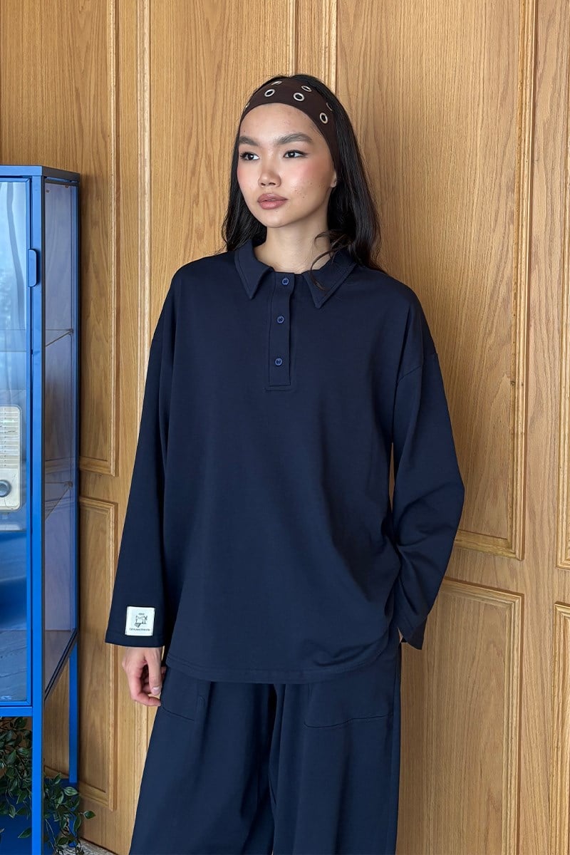 Lacivert Süprem Polo Yaka Body