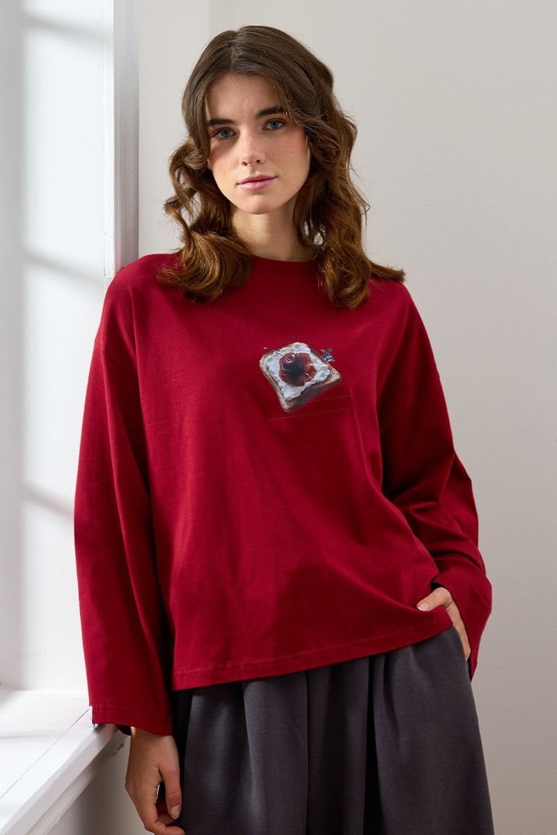 Mürdüm Reçel Baskılı Basic Body