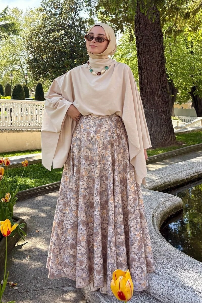 Sahra Çiçeği Çok Parçalı Etek