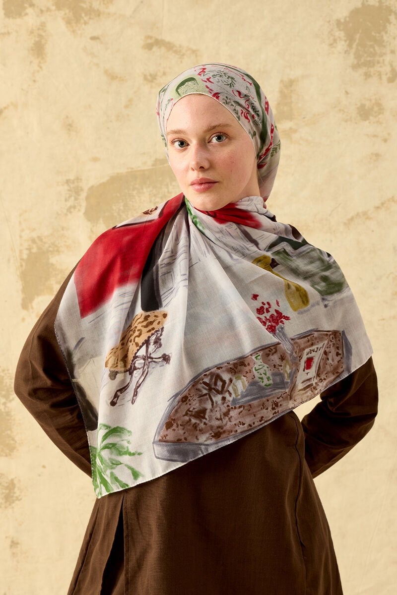 Saray Gülü Pamuk Eşarp