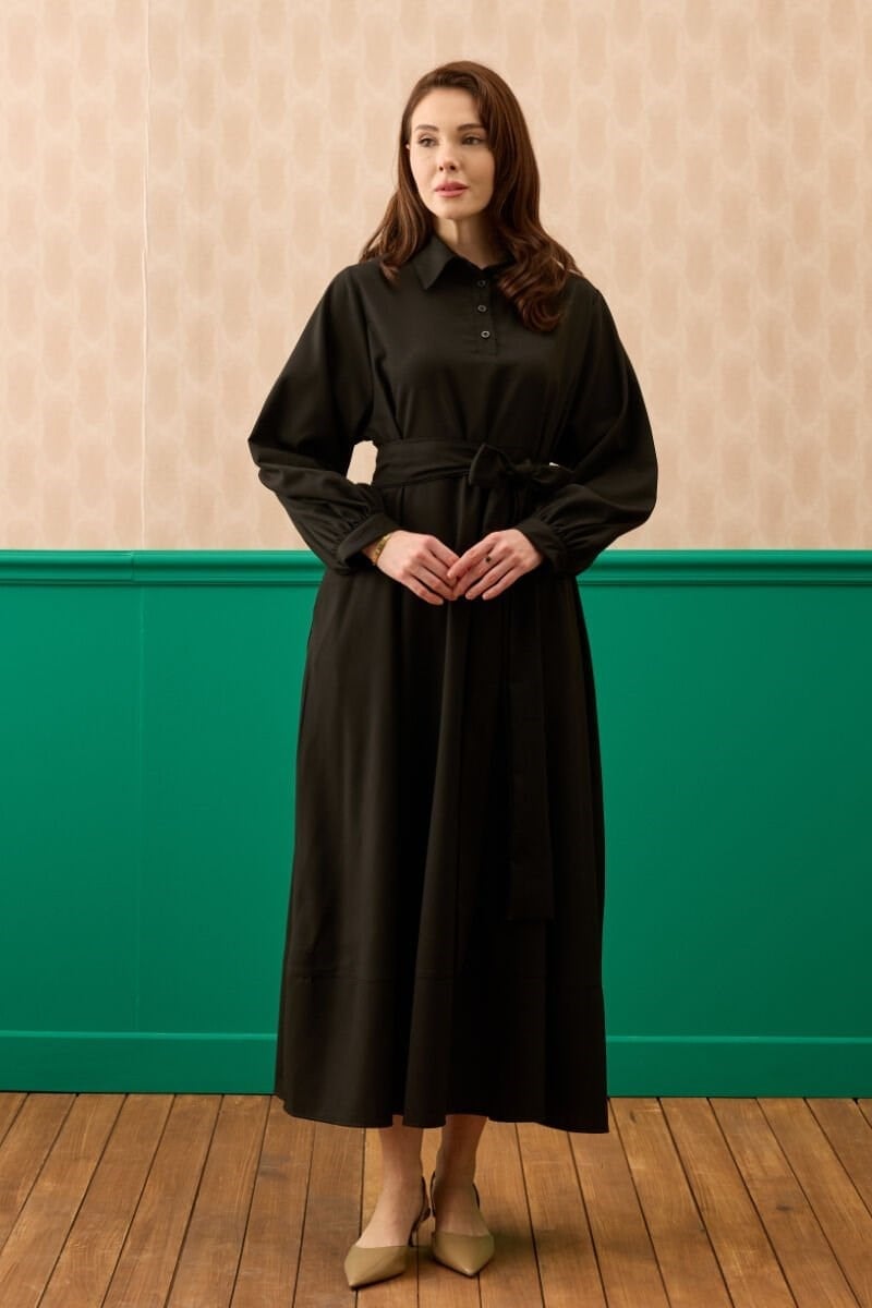 Siyah Vintage Elbise