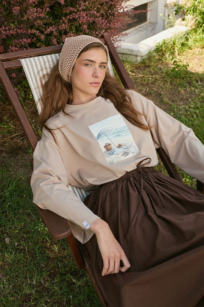Taş Summer Wibes Baskılı Body