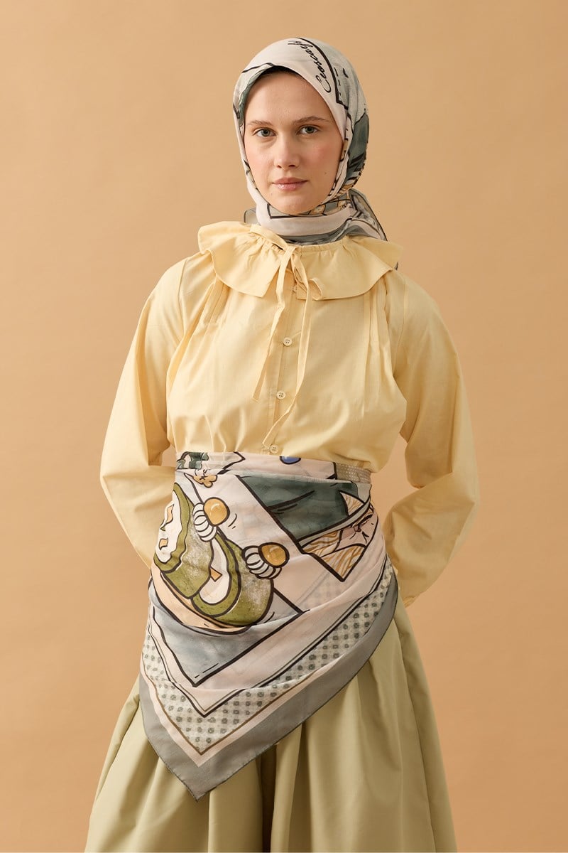 Yeşil Vaha Pamuk Eşarp