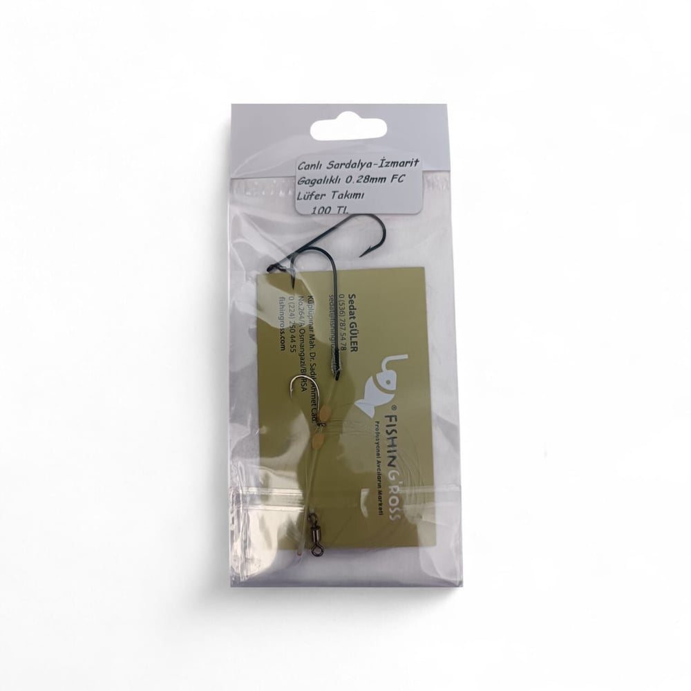 Özel Yapım Canlı Sardalya-İzmarit Gagalıklı 0.28mm %100 FC Lüfer Takımı
