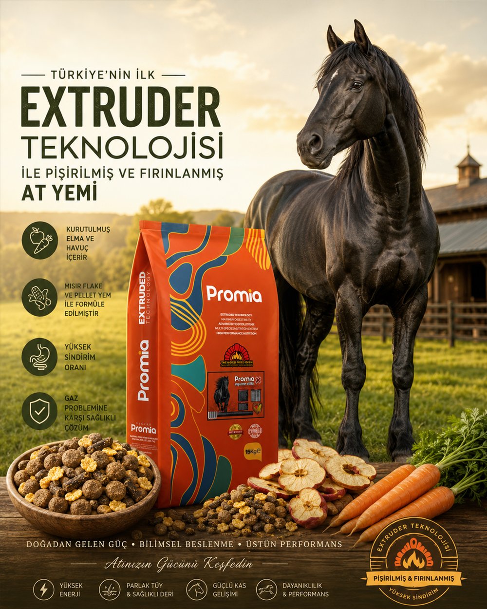 Promia Equine Elite X Yetişkin Atlar İçin Mix At Yemi 15 KG