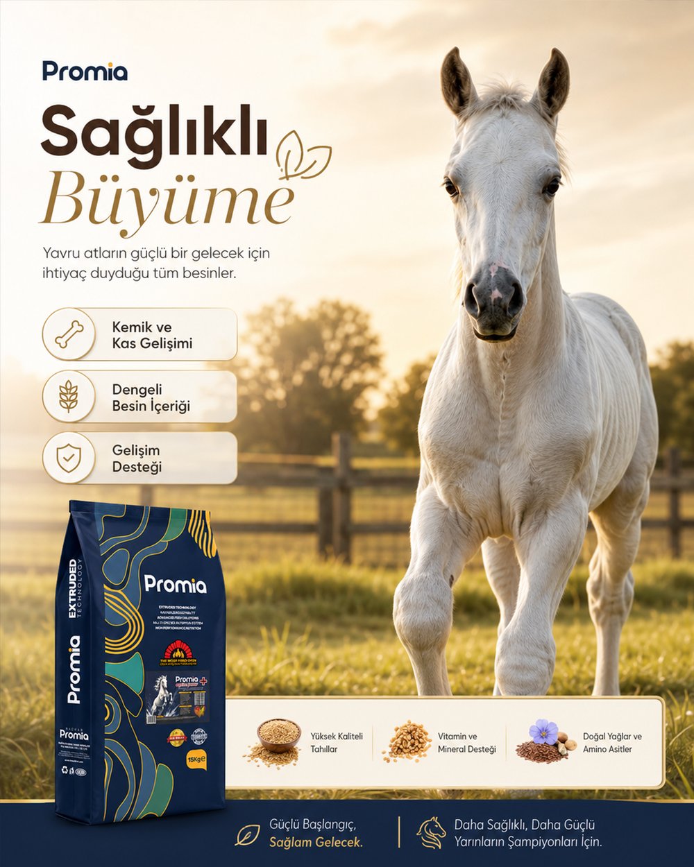 Promia Equine Junior+ Taylar İçin Extrude Yem 15 KG