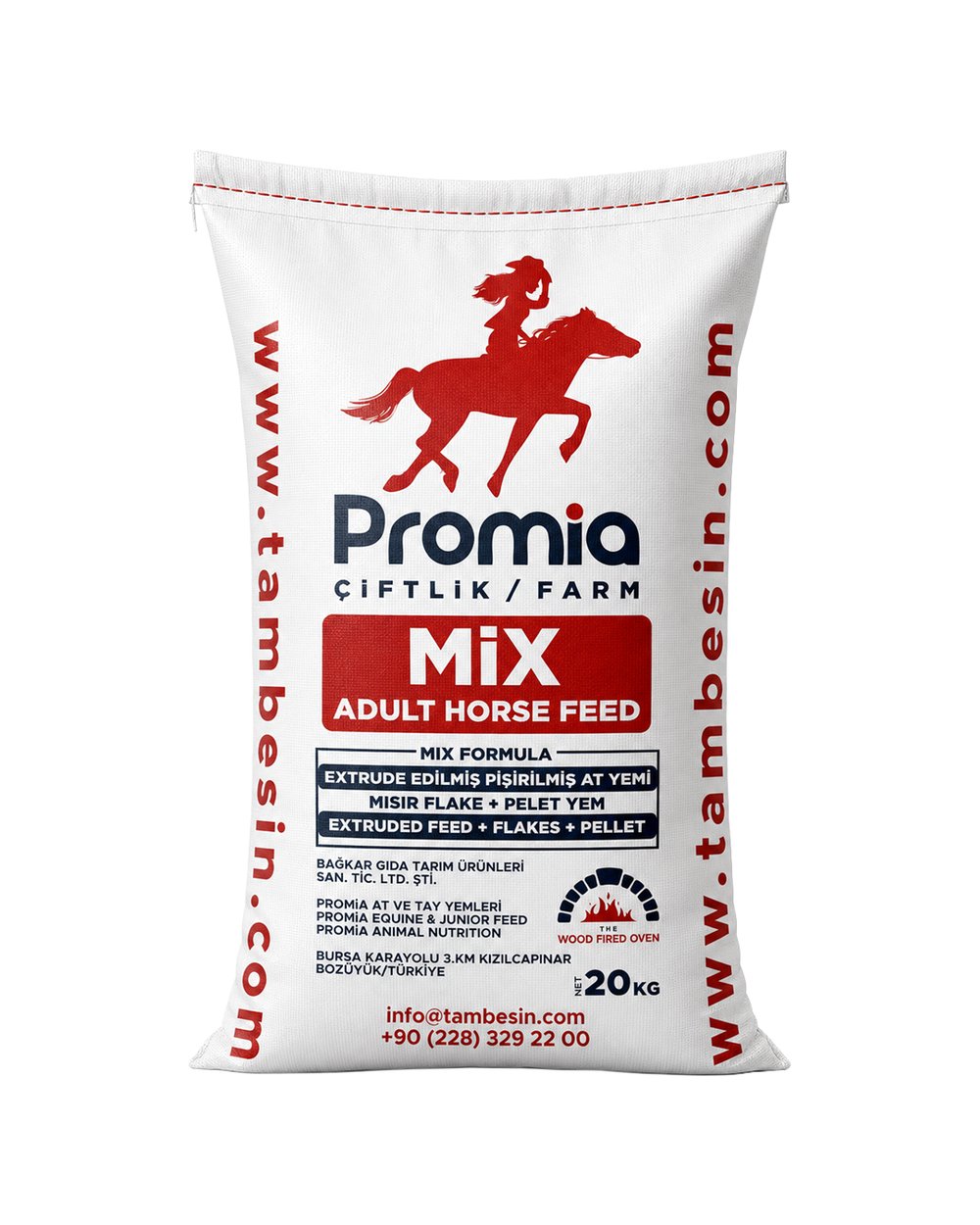 Promia Çiftlik Pişirilmiş ve Fırınlanmış Meyveli Mix At Yemi 20Kg
