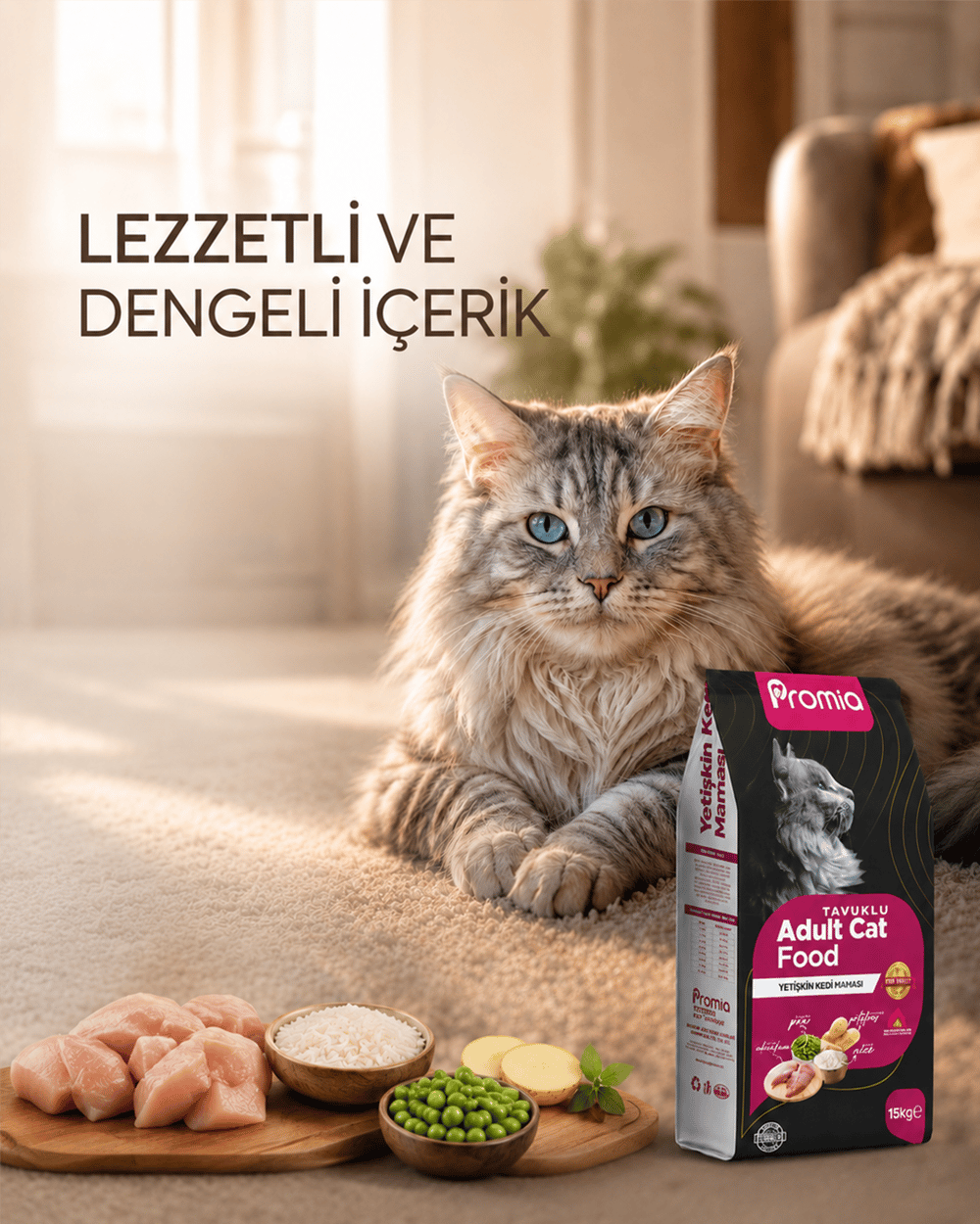 Promia Tavuklu Kısırlaştırılmış Yetişkin Kedi Maması & Adult Cat 15kg