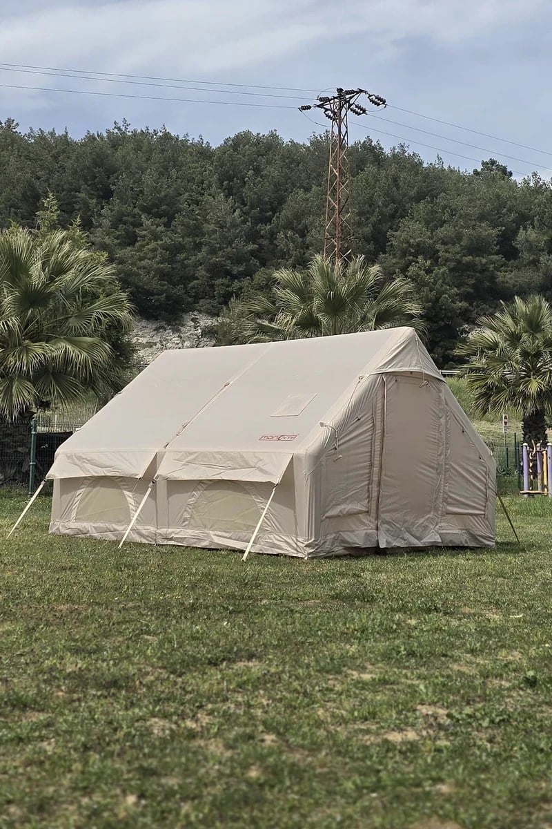 12 Kişilik 4 Mevsim Şişme Kamp Çadırı 12m2 300cm X 400cm X 210cm 420d Kumaş