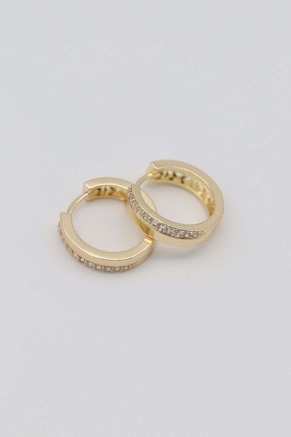 Vip 14 K Altın Kaplama Taşlı Halka Küpe (20mm)