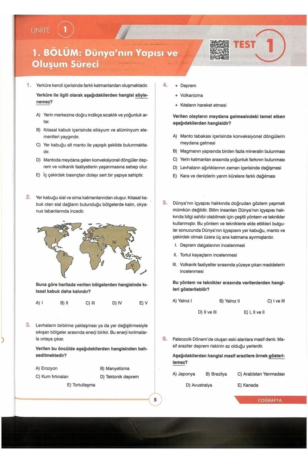 10.sınfı Coğrafya Soru Bankası