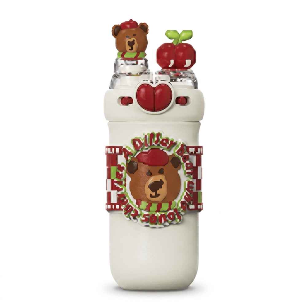 ÇİFT KİRAZ DESENLİ 520 ML ÇELİK TERMOS