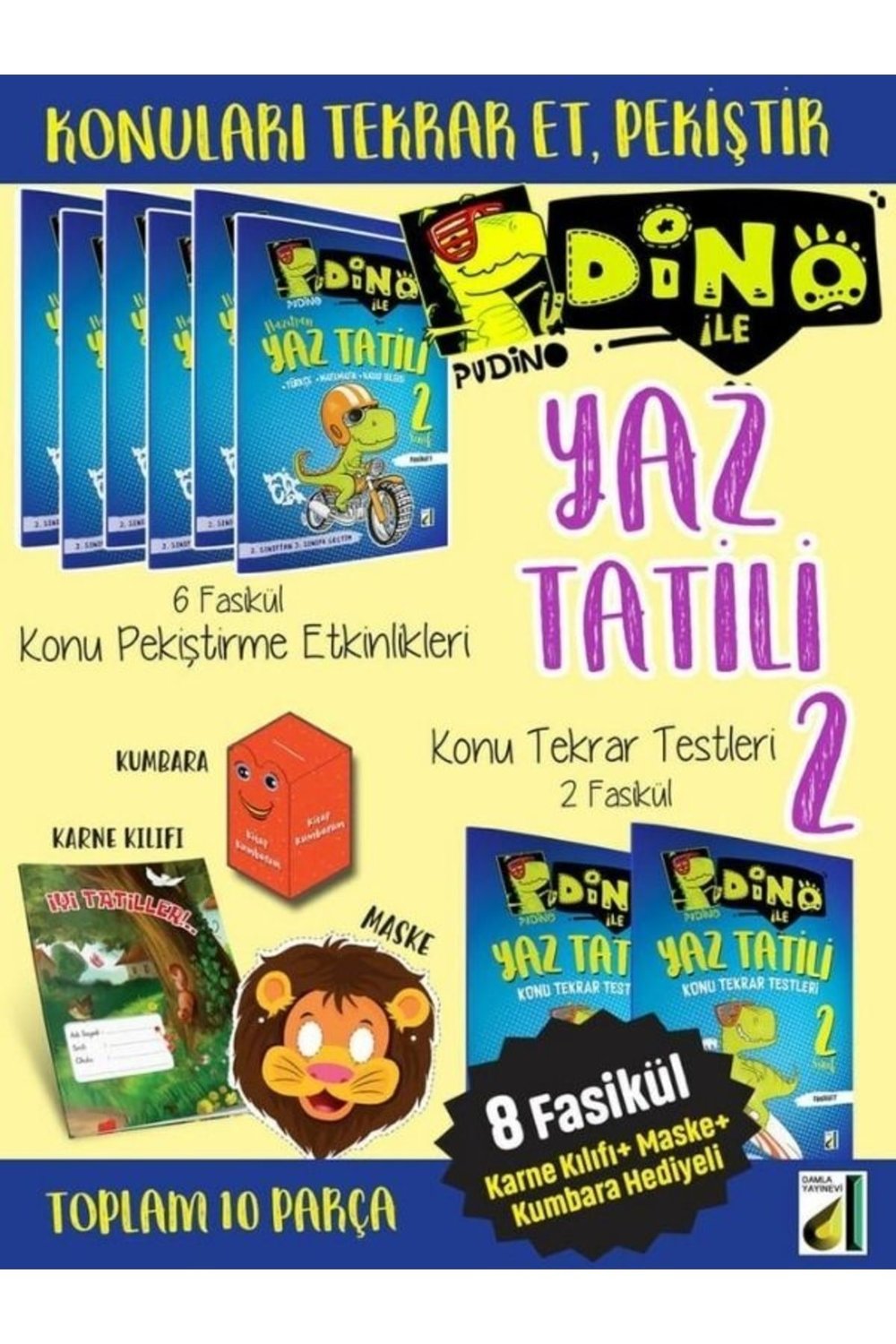 Damla Pudino Ile 2 .sınıf Yaz Tatil Kitap Seti 10 Parça 2023