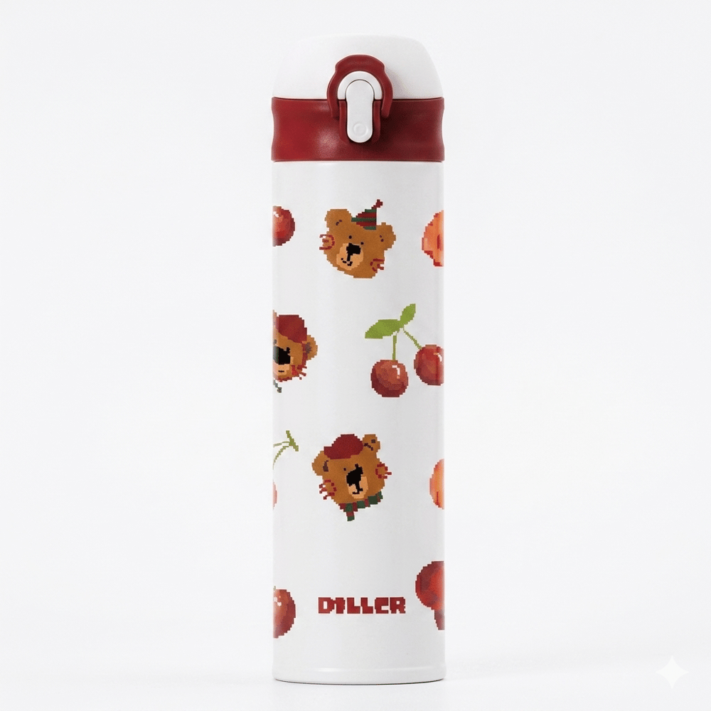 KİRAZ DESENLİ 480 ML ÇELİK TERMOS