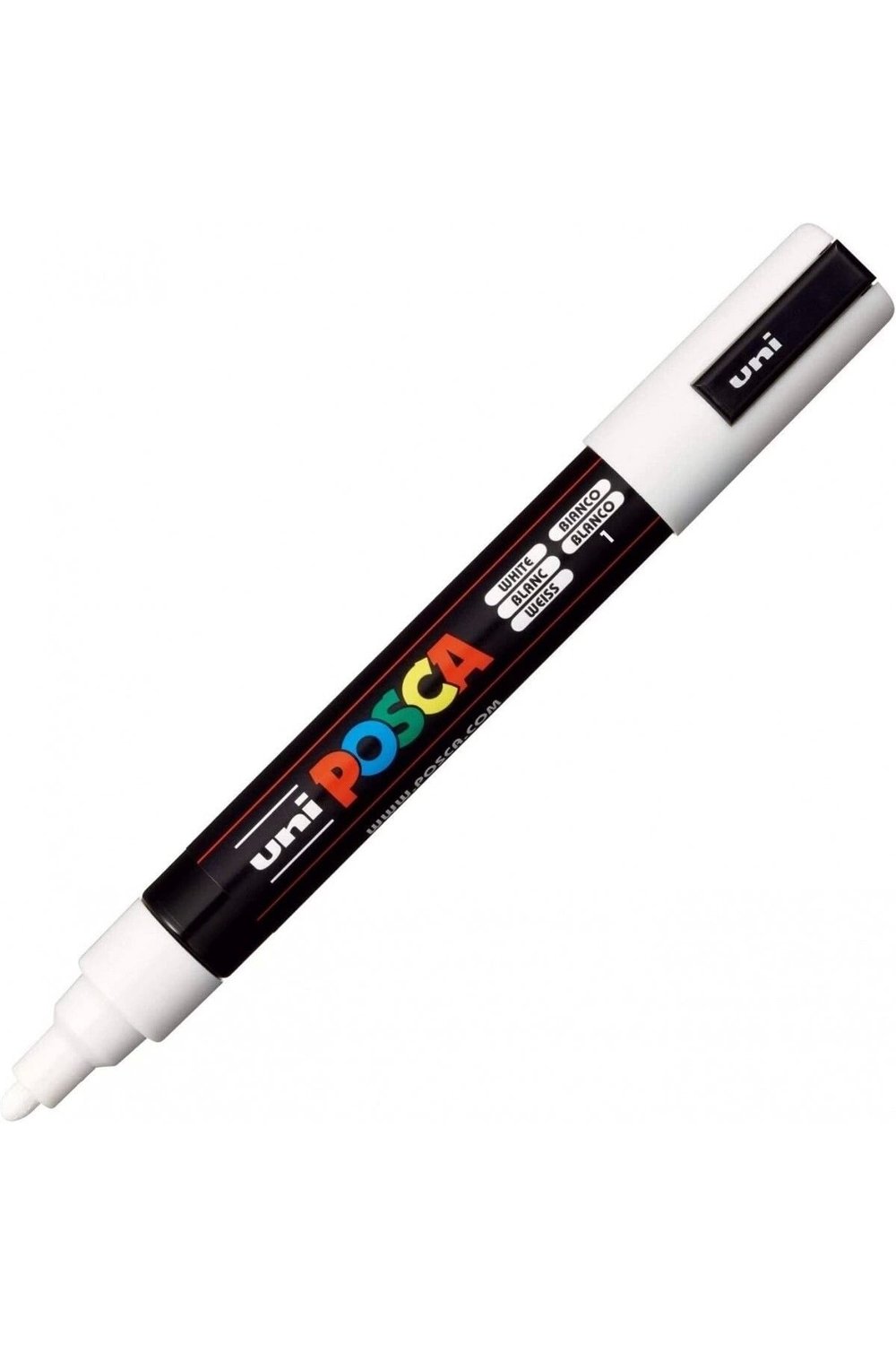 Uniball Posca 1.8-2.5mm Yuvarlak Uçlu Poster Markörü Beyaz / Pc5m