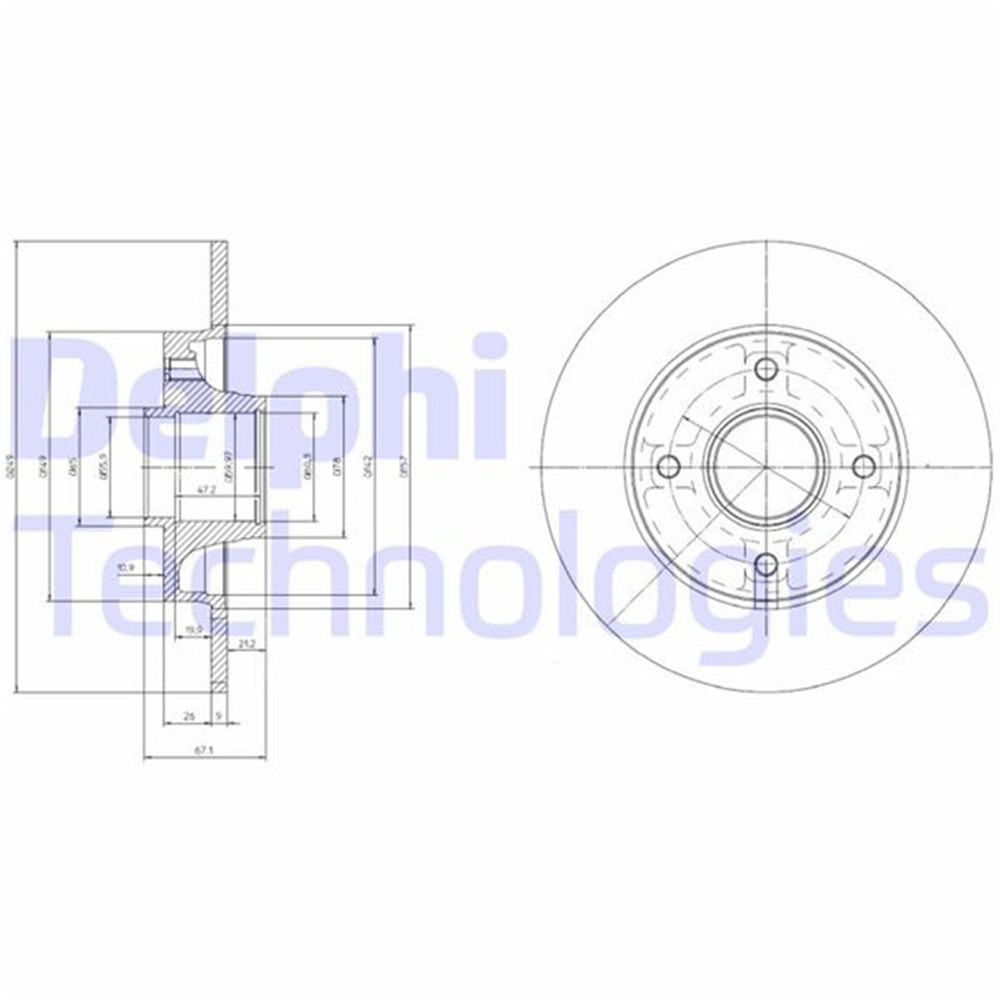 ARKA FREN AYNASI ADET P307-C4 1.4-1.6-2.0 HDİ 05> 249x9x4DL PORYALI