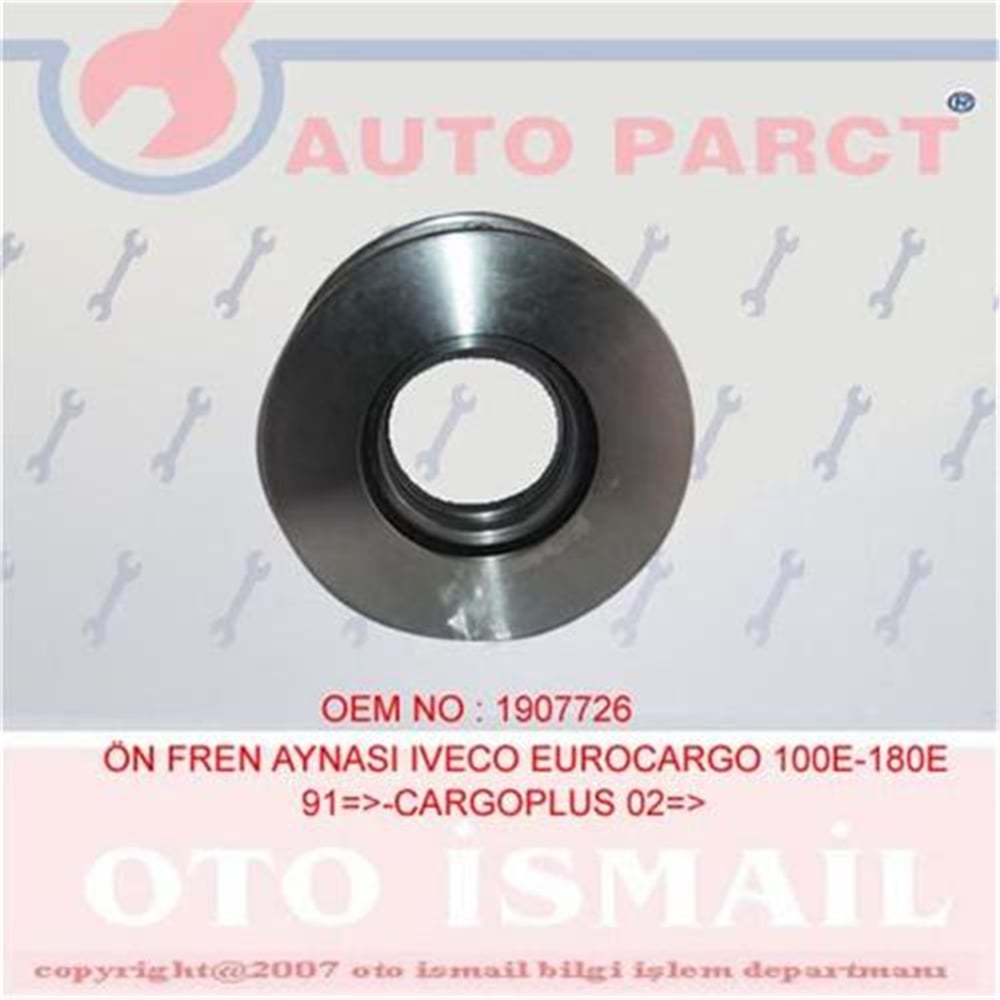 ÖN FREN AYNASI IVECO EUROCARGO 100E-180E 91>CARGOPLUS 02> 322x30x8DLxHAVALI