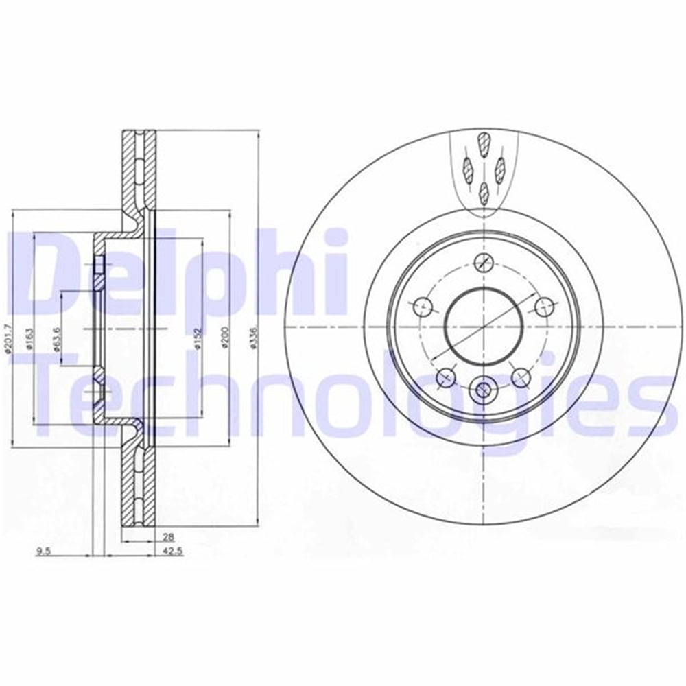 ON FREN DISK AYNASI HAVALI VOLVO S60 II 10>15 S80 II 06> V60 I 11>15 V70 III 07>15 XC70 II 09>15 336cm CAP