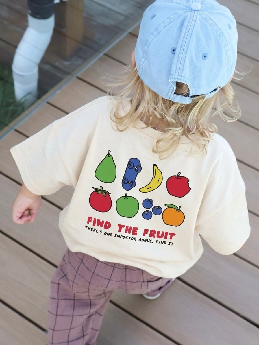 fruit baskılı tişört