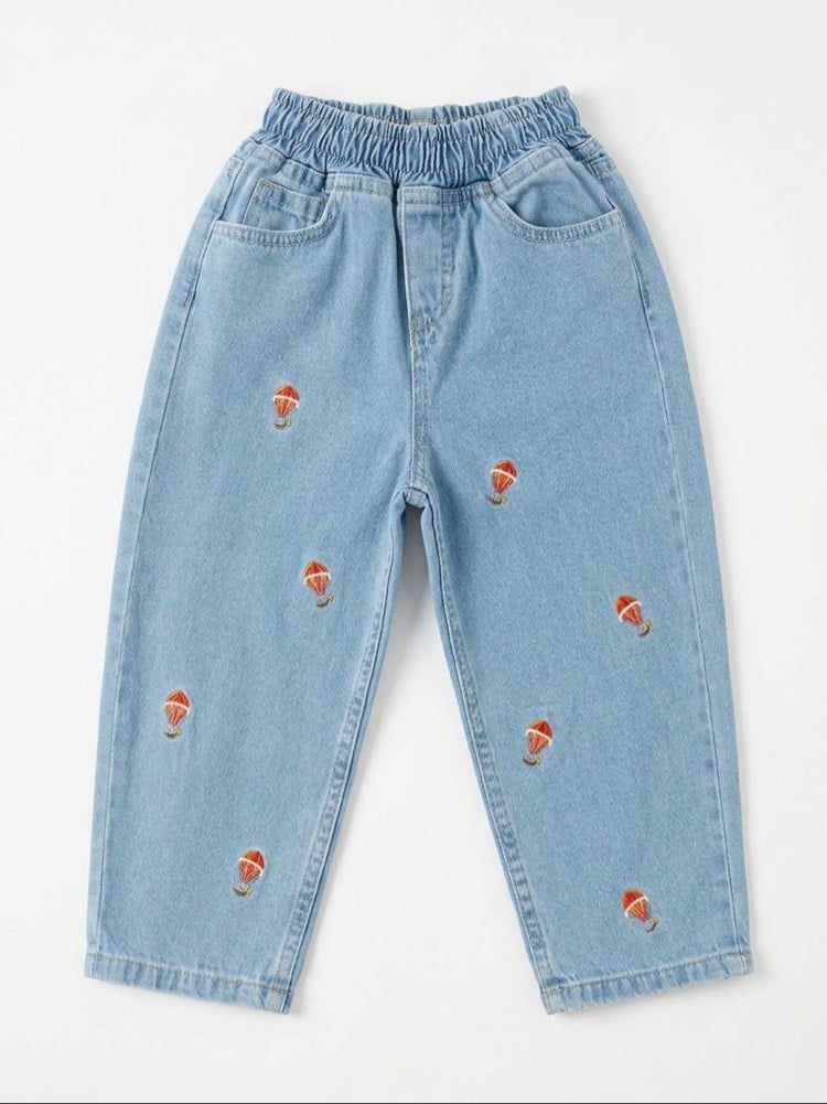 Laciel balon nakışlı balon jean pantolon
