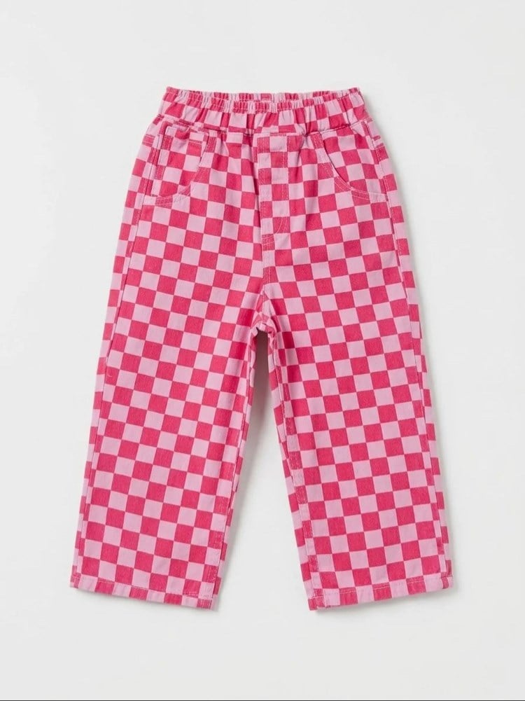 Laciel damalı jean pantolon (pink)
