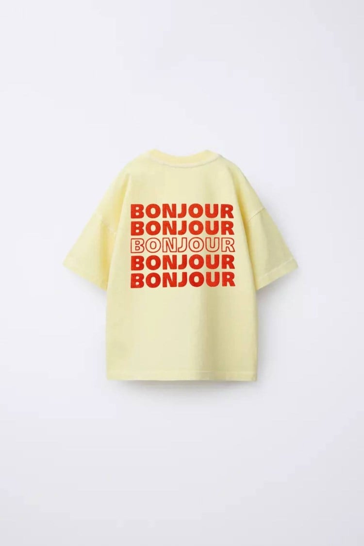 Laciel Paris bonjour baskılı tişört