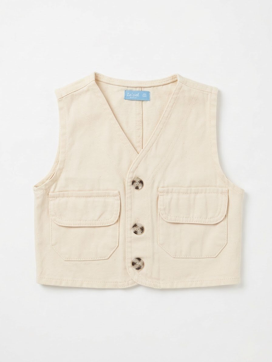 Laciel Paris cepli denim yelek ( damalı )