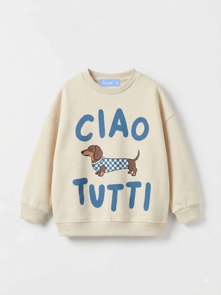 Laciel Paris ciao tutti baskılı sweatshirt