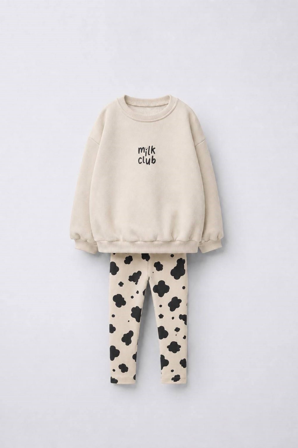 Milk club baskılı taytlı takım
