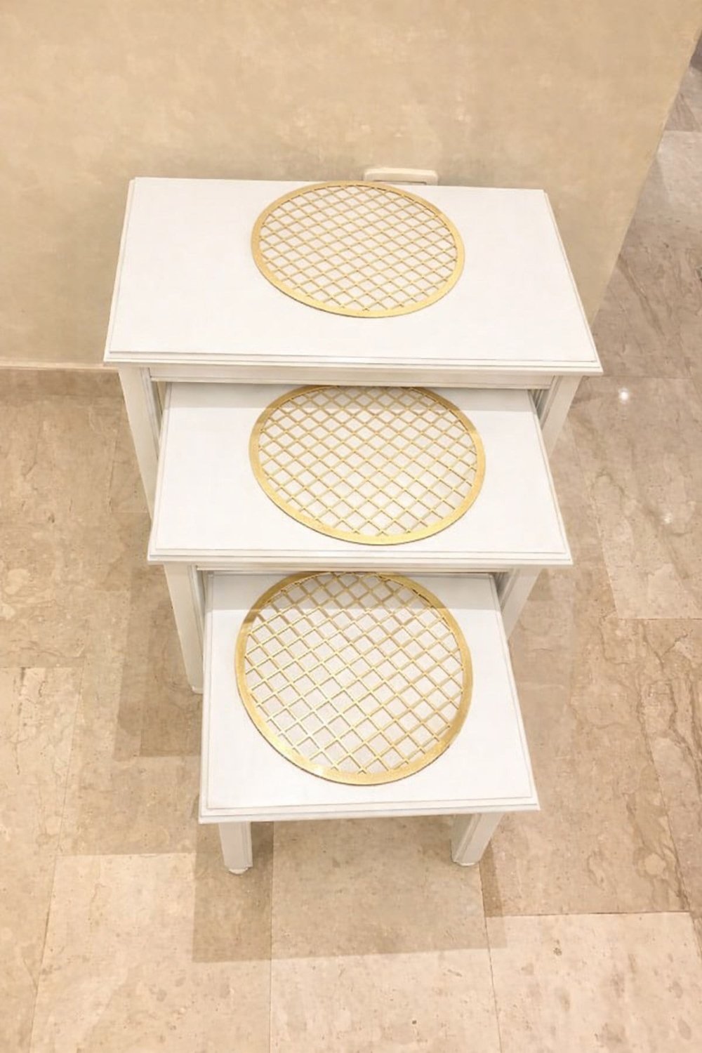 Aynalı Deri 3Lü Set Sehpa Peçetesi 30x30