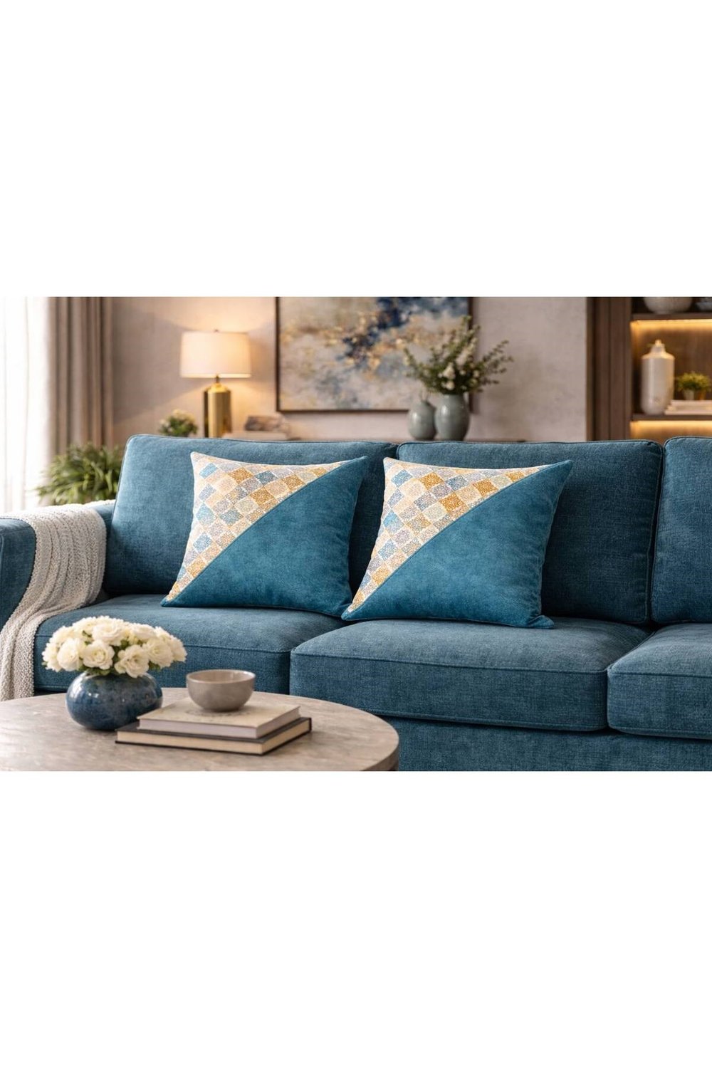 Dallas Kadife 2 Farklı Kumaş Bileşimi 2Li Kırlent Kılıfı 43 x 43