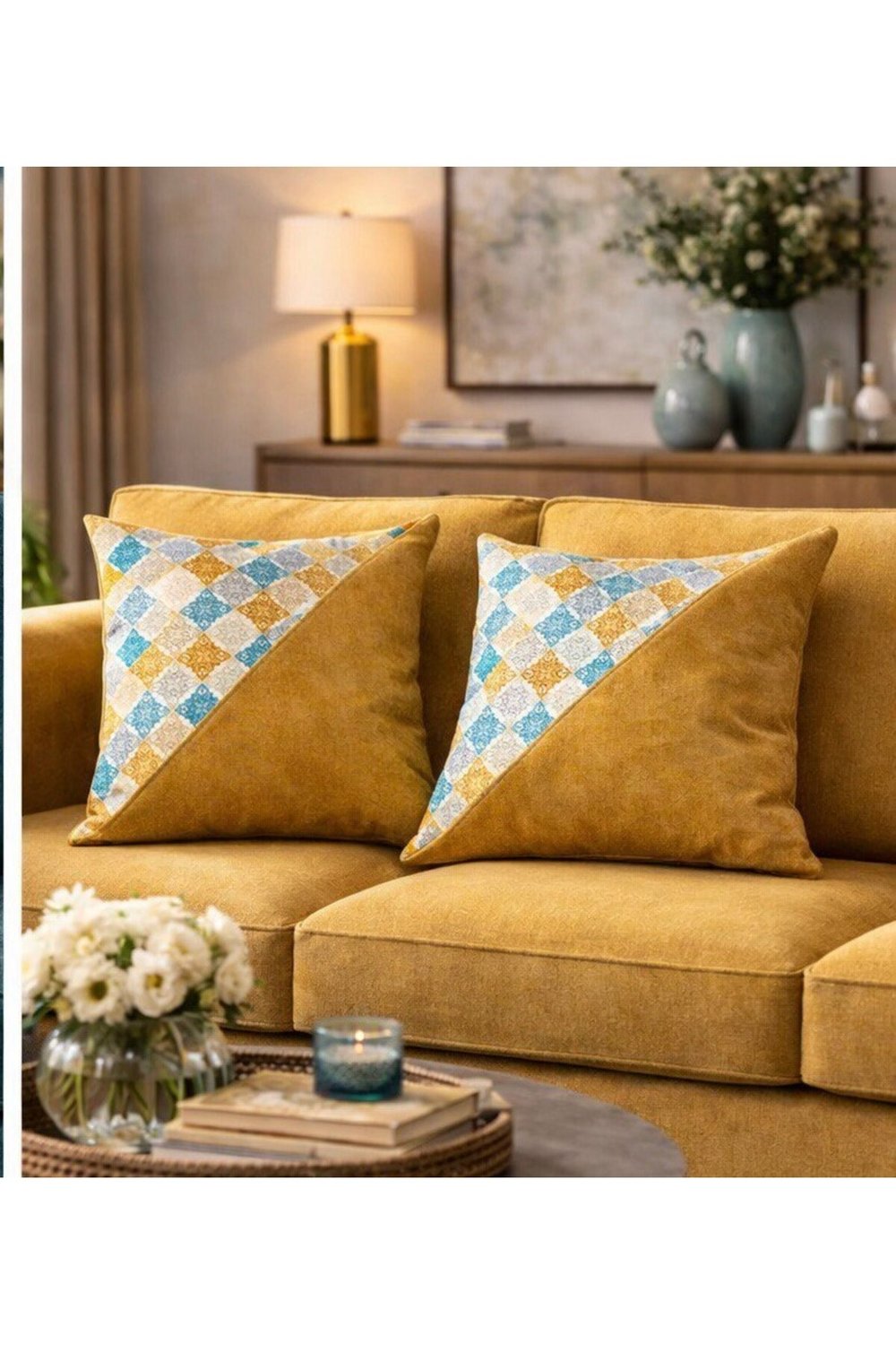 Dallas Kadife 2 Farklı Kumaş Bileşimi 2Li Kırlent Kılıfı 43 x 43