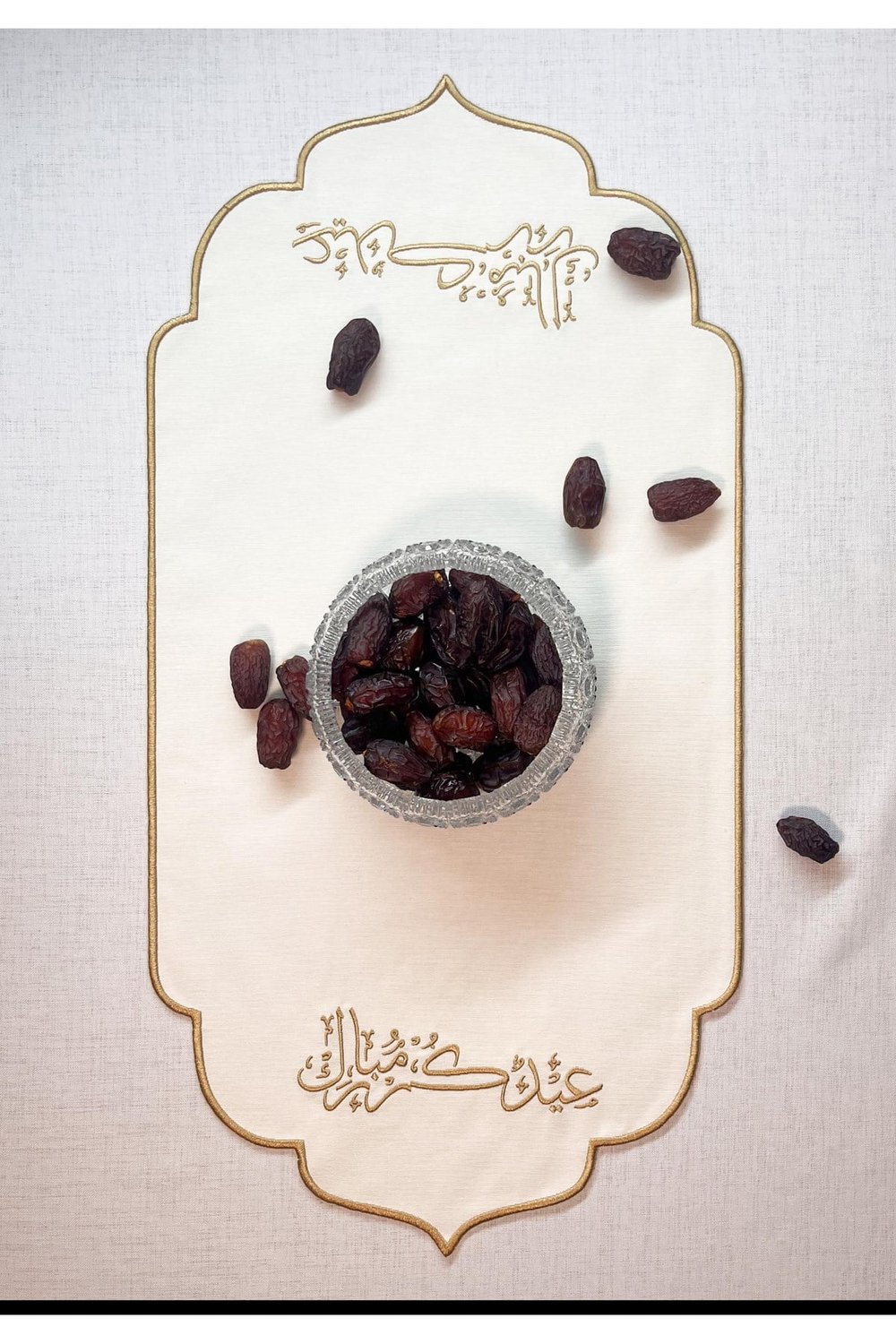(Eid Mubarak) Arapça Yazılı Duck Kumaş Su İtici Kumaş 33 x 70 Runner