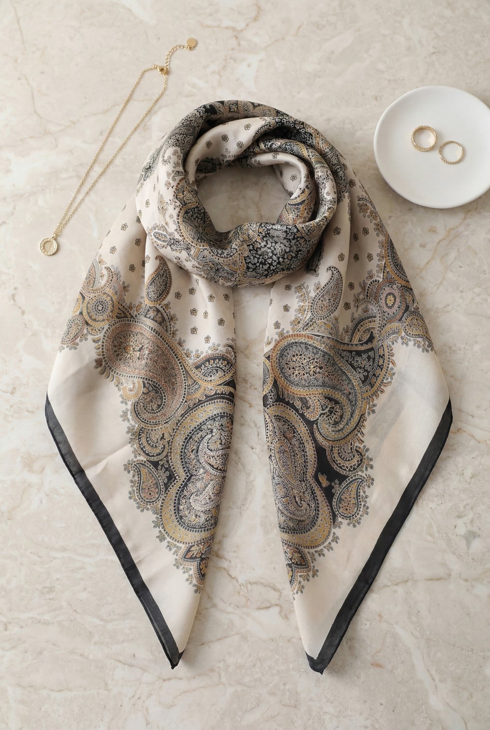Çıtır Desen Coton Eşarp -Bej