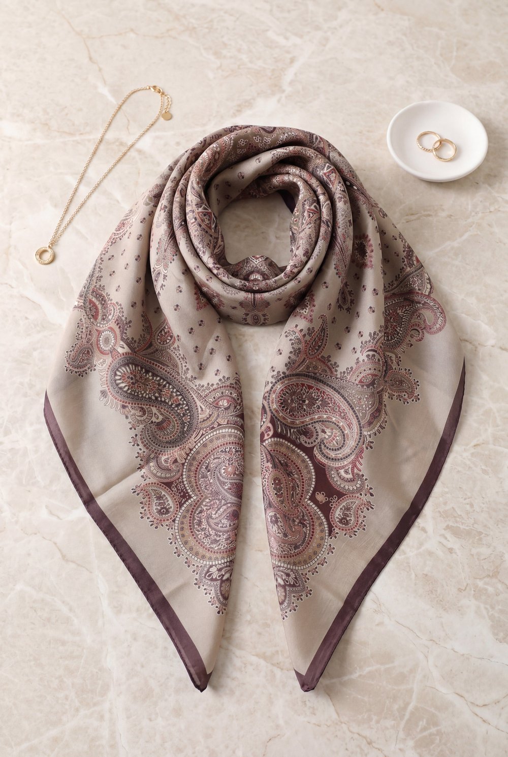 Çıtır Desen Coton Eşarp -Mürdüm