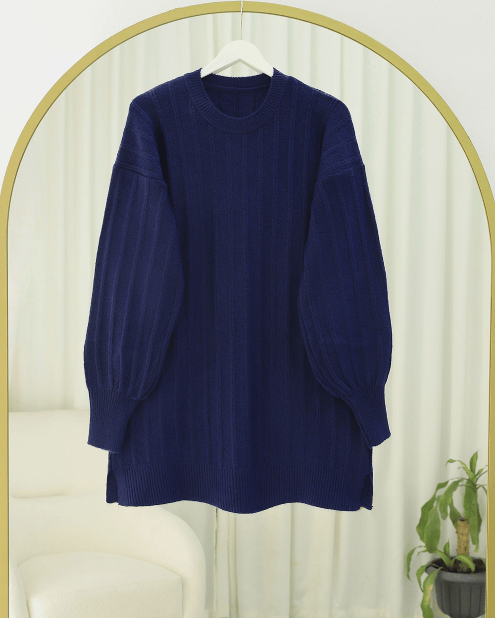 Fitilli Yırtmaçlı Yumoş Triko Tunik -Laci