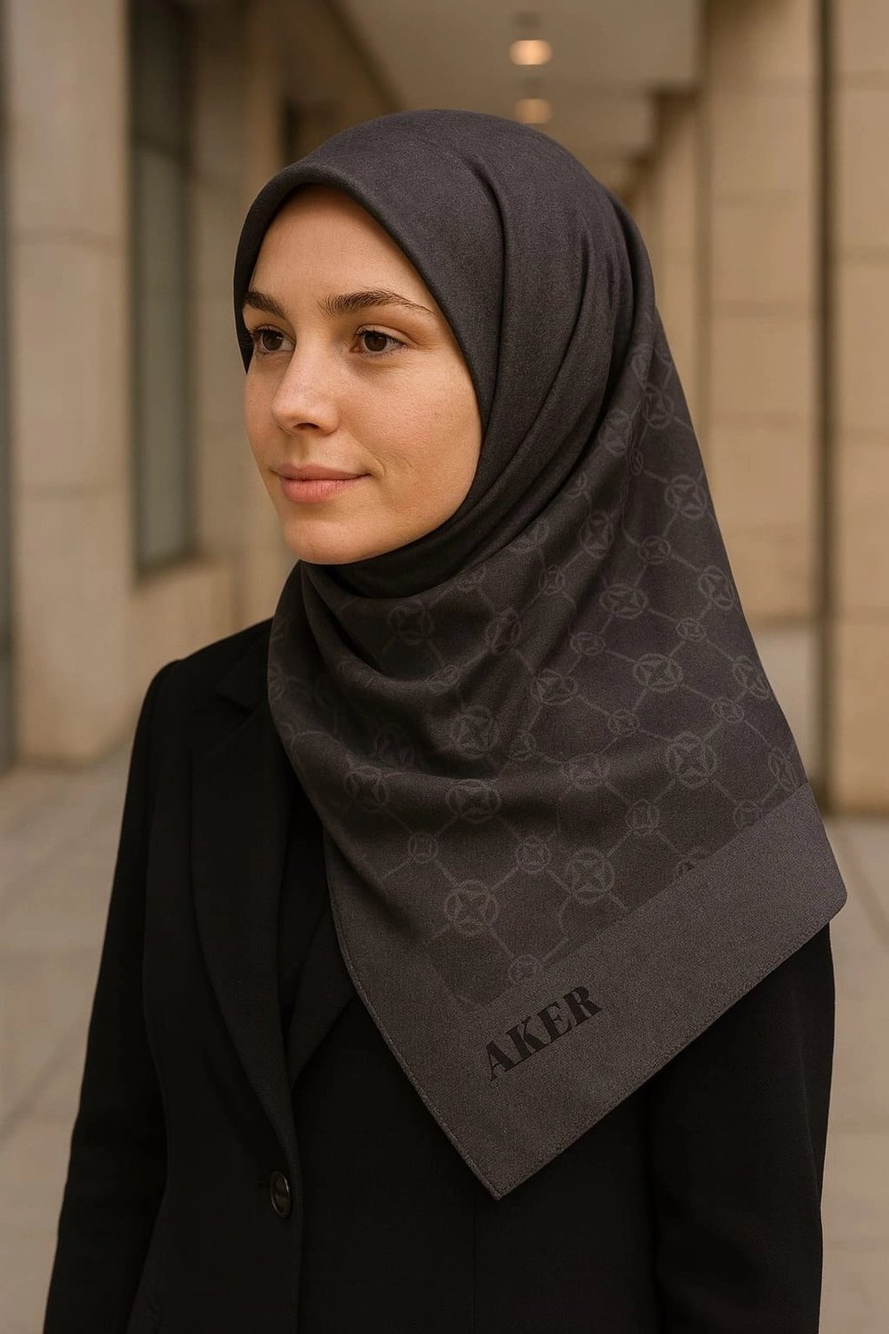AKER ELEGANCE MONOGRAM EŞARP