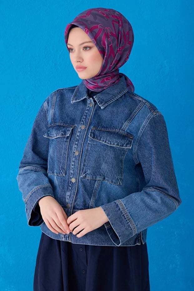 BELLİ SAF İPEK EŞARP 4125D (TWİLL) - 54