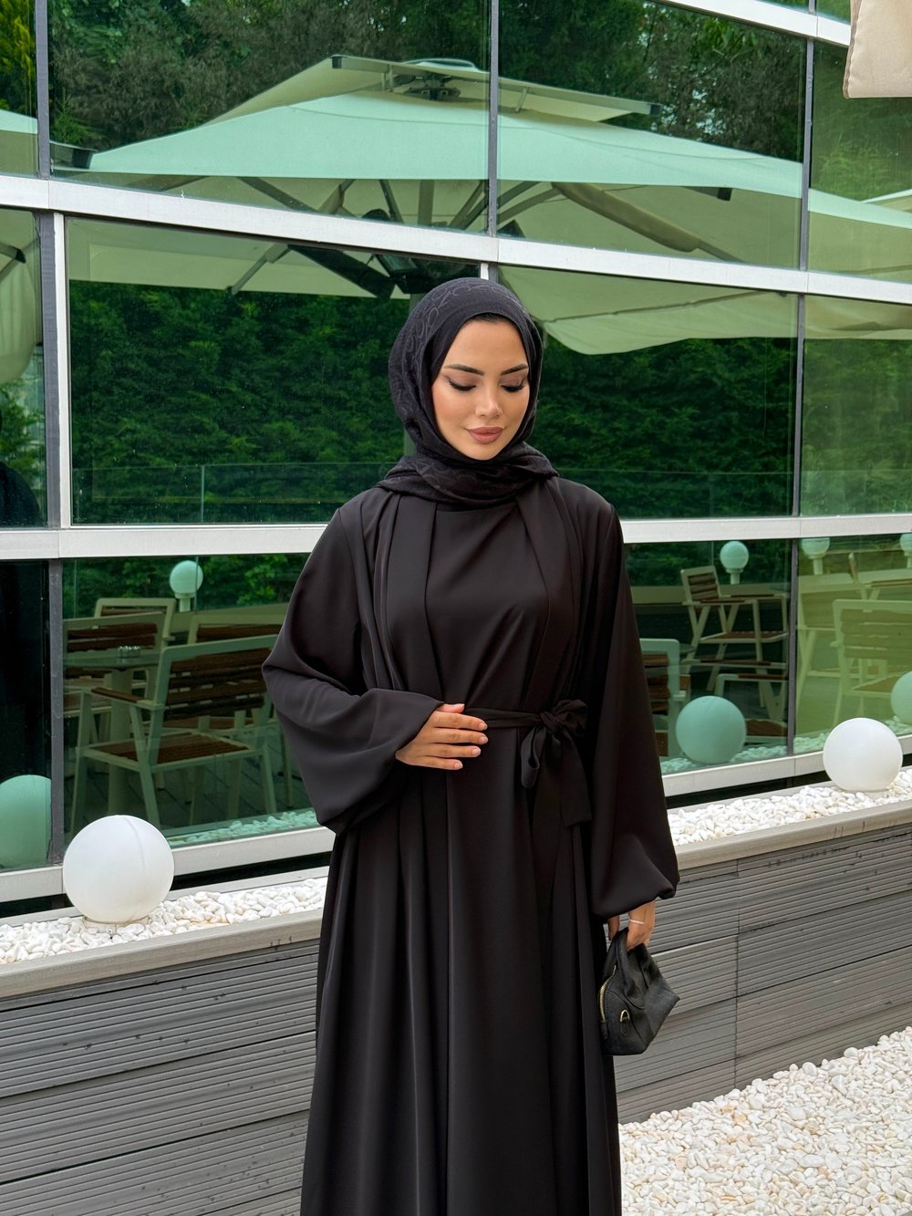 gizia özel dökümlü abaya takım